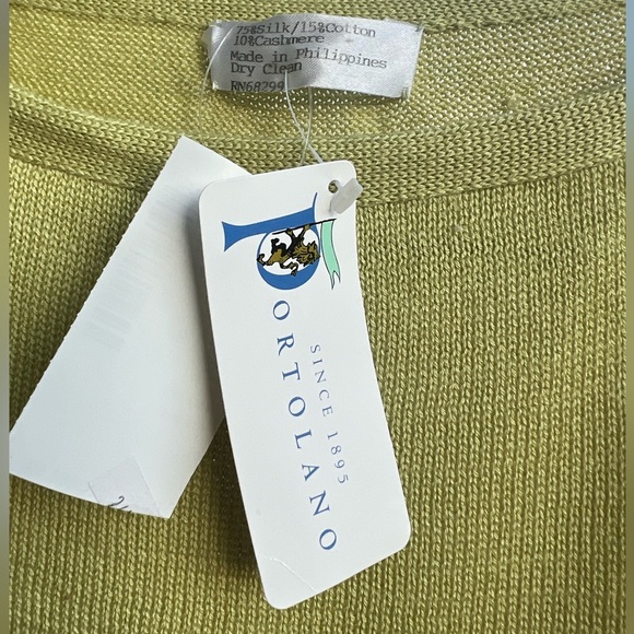 🆕 🇮🇹 Silk Cashmere Cotton 🍋‍🟩 Portolano Luxury Knitted with Tassels Poncho - Picture 8 of 10